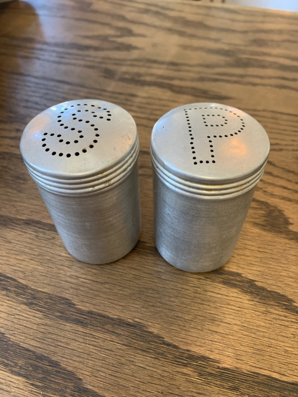 Vintage aluminum salt & pepper set